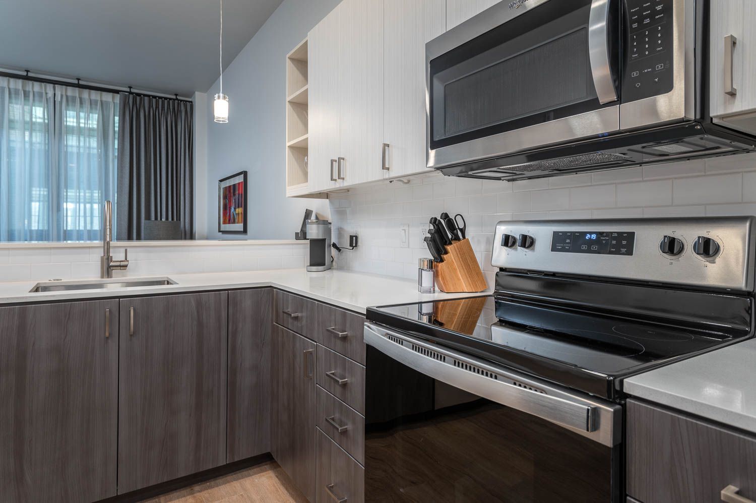 photo of kitchen with stainless steel appliances