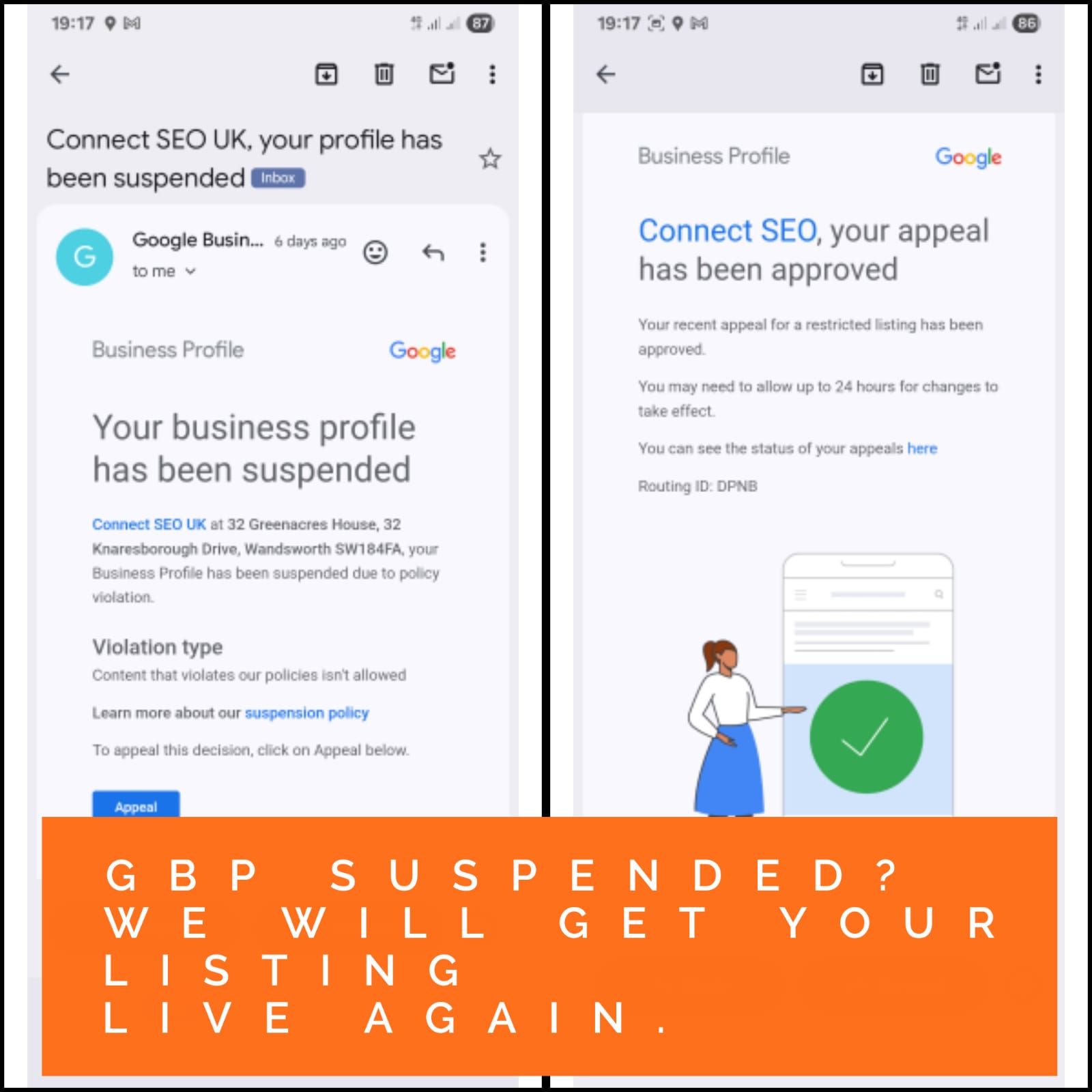Google business profile reinstatement servcies