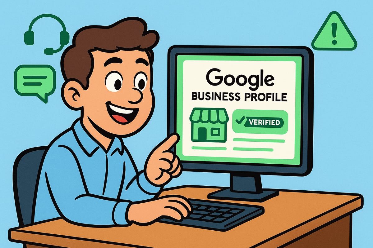 Man using computer with 