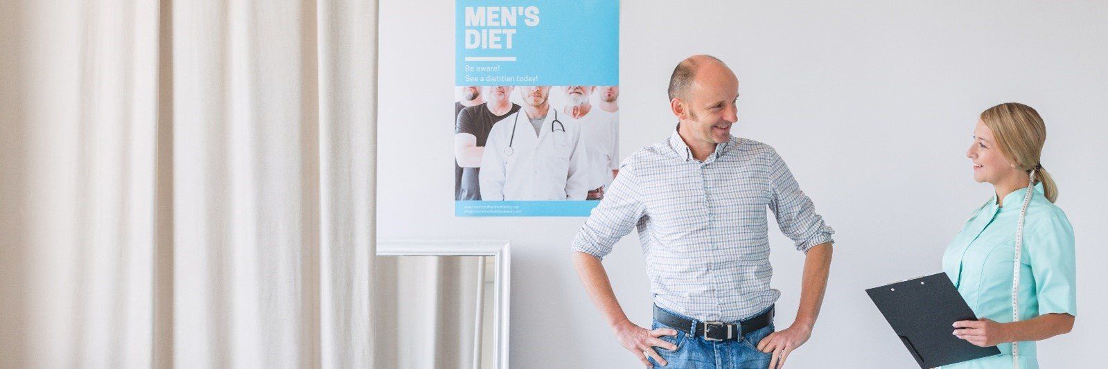 A adult man from members was consulting a medical expert  for fitness and staying health