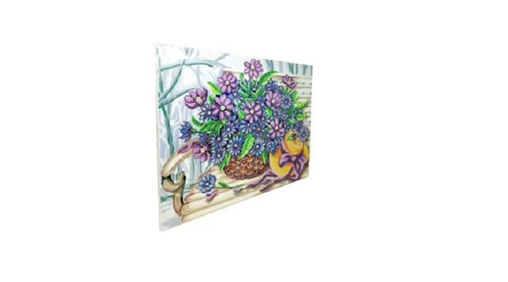 ARTE DIAMANTE CANASTA CON FLORES