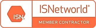 A logo for a company called isnetworld member contractor