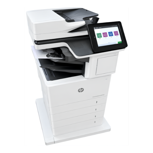An hp printer with a tablet on top of it