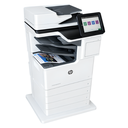 An hp printer with a tablet on top of it