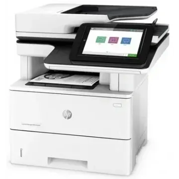 A white printer with a tablet on top of it.