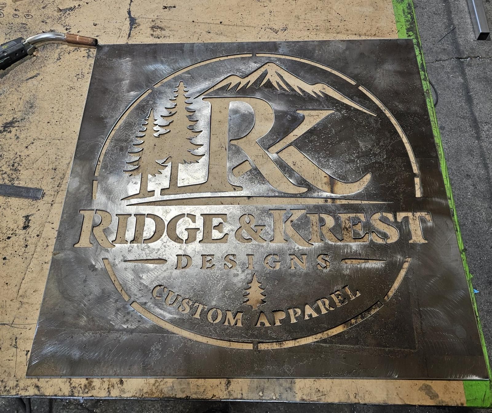Custom plasma-cut steel sign