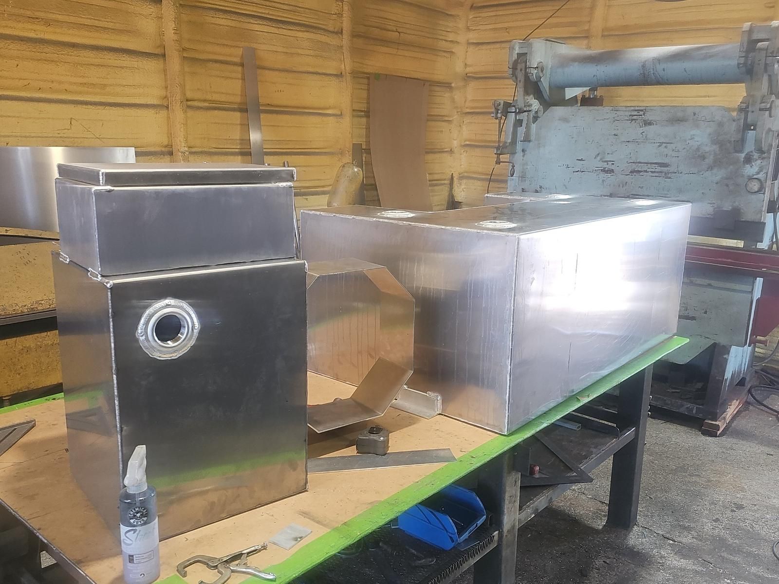 TIG-welded aluminum fabrications formed on a press brake
