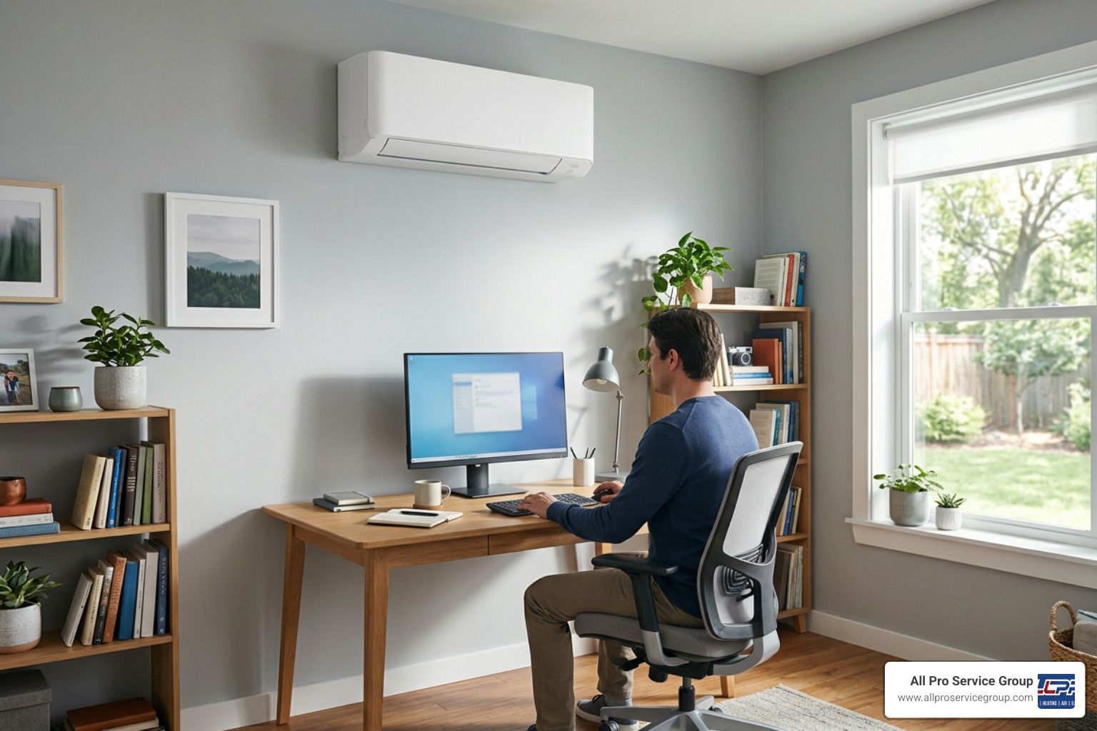 110 volt mini split installed in a home office