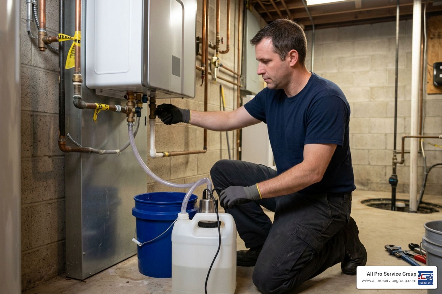 flushing tankless water heater