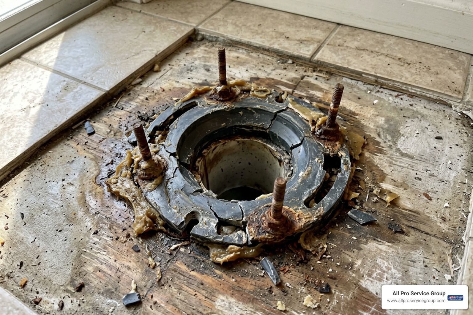 broken toilet flange