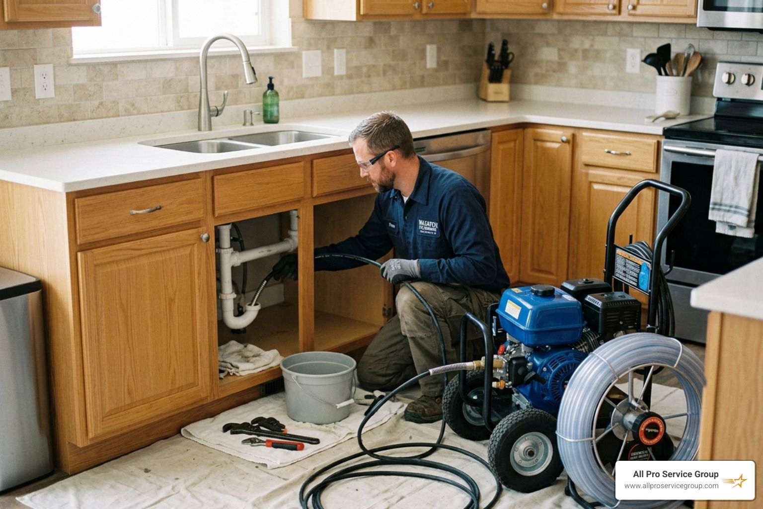 Modern drain cleaning equipment being used in a West Jordan home - plumber west jordan Modern drain cleaning equipment being used in a West Jordan home - plumber west jordan