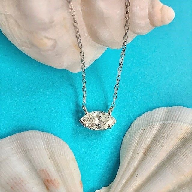 Floating Marquise Solitaire Necklace