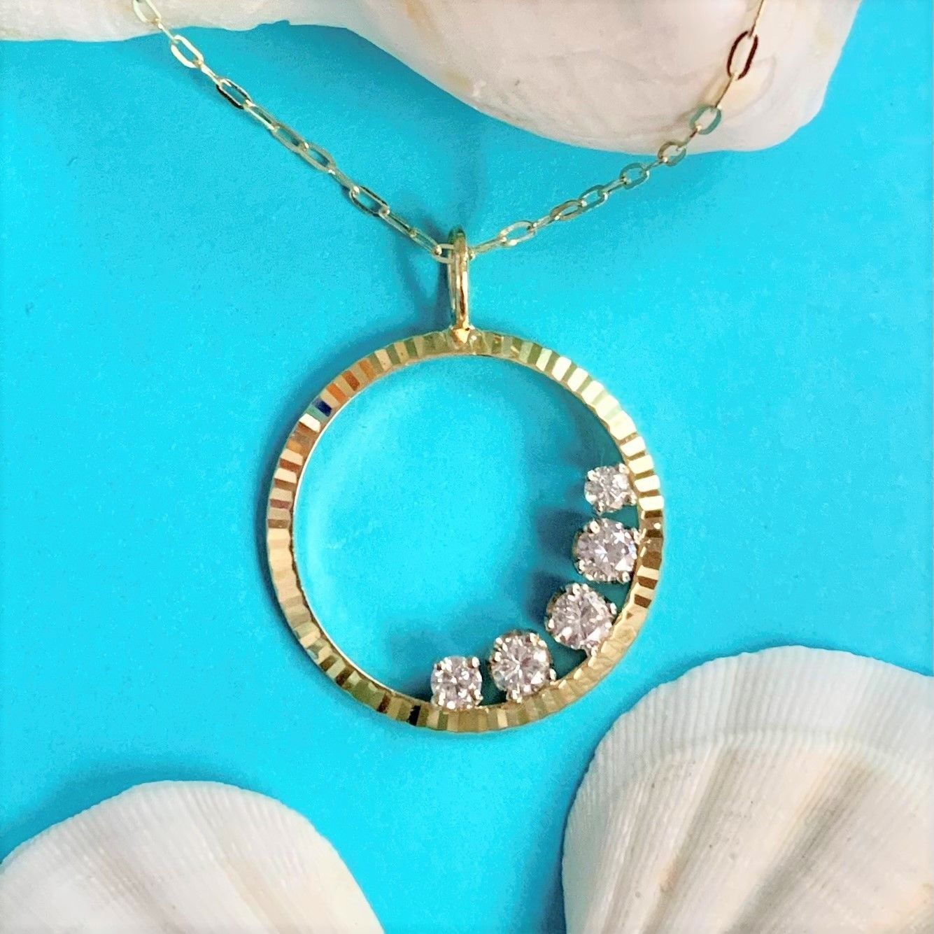 Open Circle Diamond Pendant