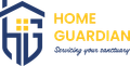 The home guardian logo is blue and yellow and says `` home guardian servicing your sanctuary ''.