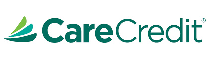 CareCredit logo with green icon and teal text on a white background