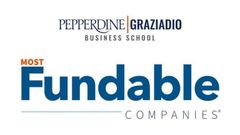Pepperdine Graziadio Business School logo above “Most Fundable Companies” in blue and orange