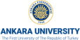 Ankara University logo with blue emblem and English text on a white background
