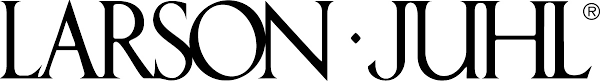Larson-Juhl logo in black serif lettering with a green accent dot above the “J”