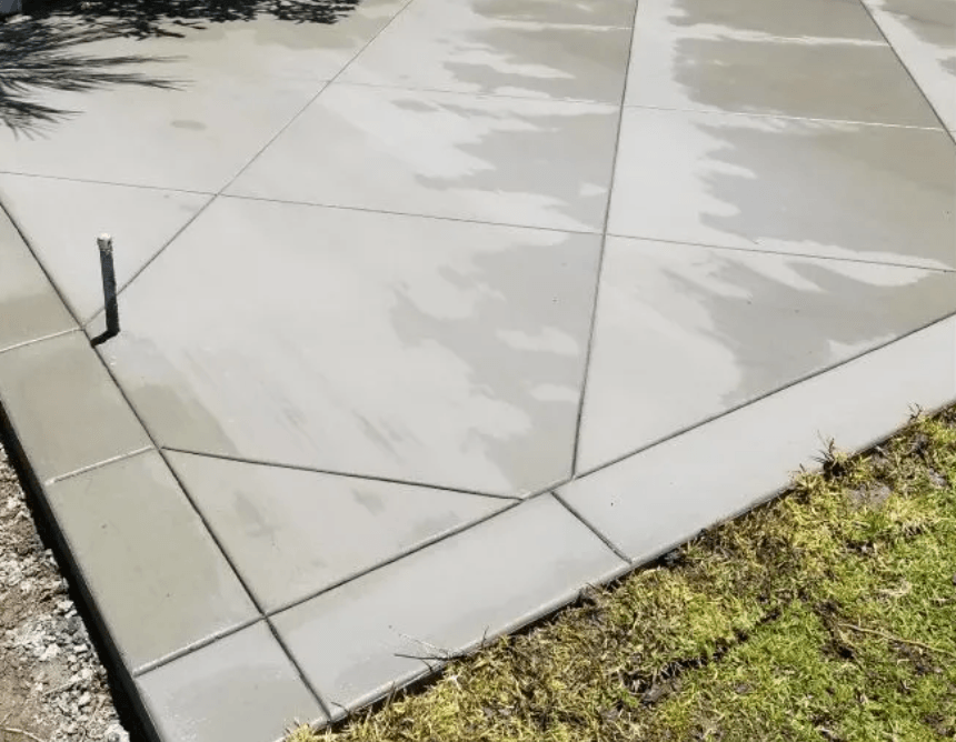 concrete patio installed in a residential home near brooklyn park, MN