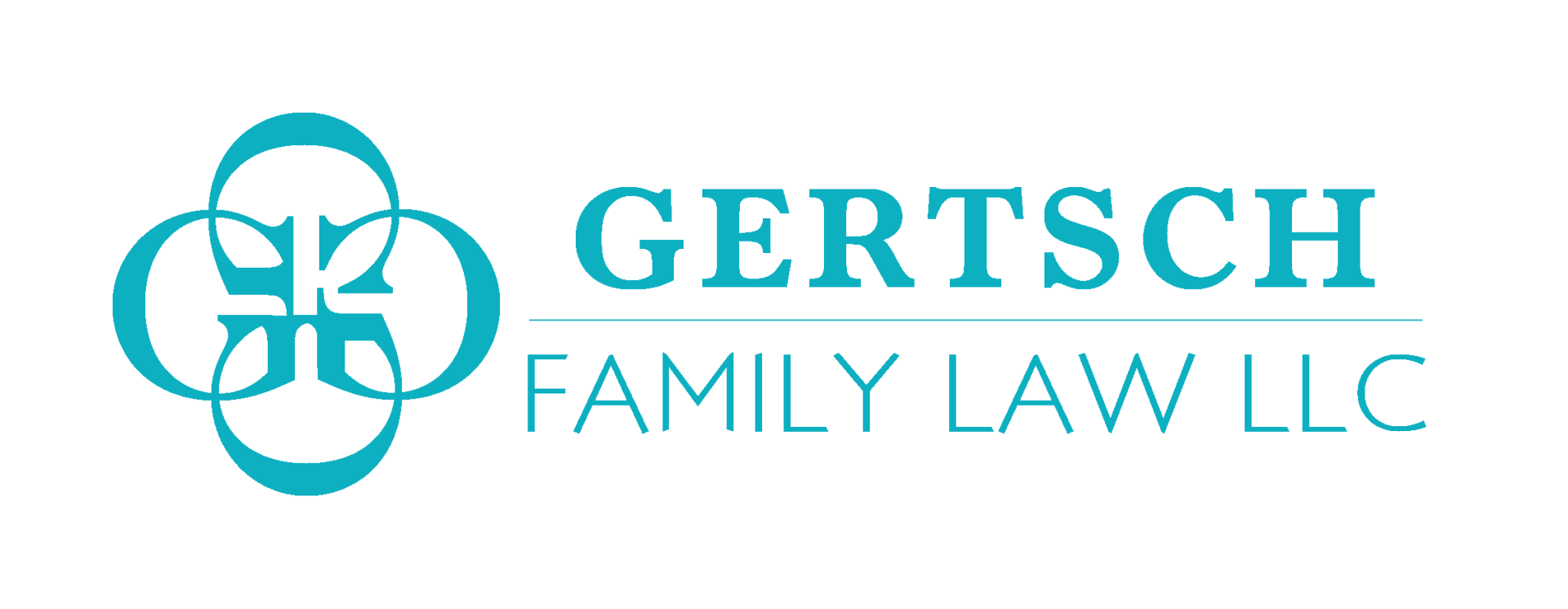 The logo for gertsch family law llc is blue and white.