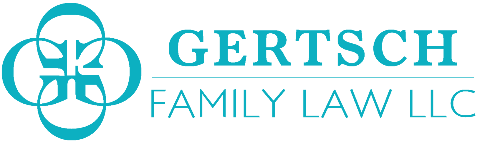 The logo for gertsch family law llc is blue and white.