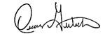 A close up of a person 's signature on a white background.