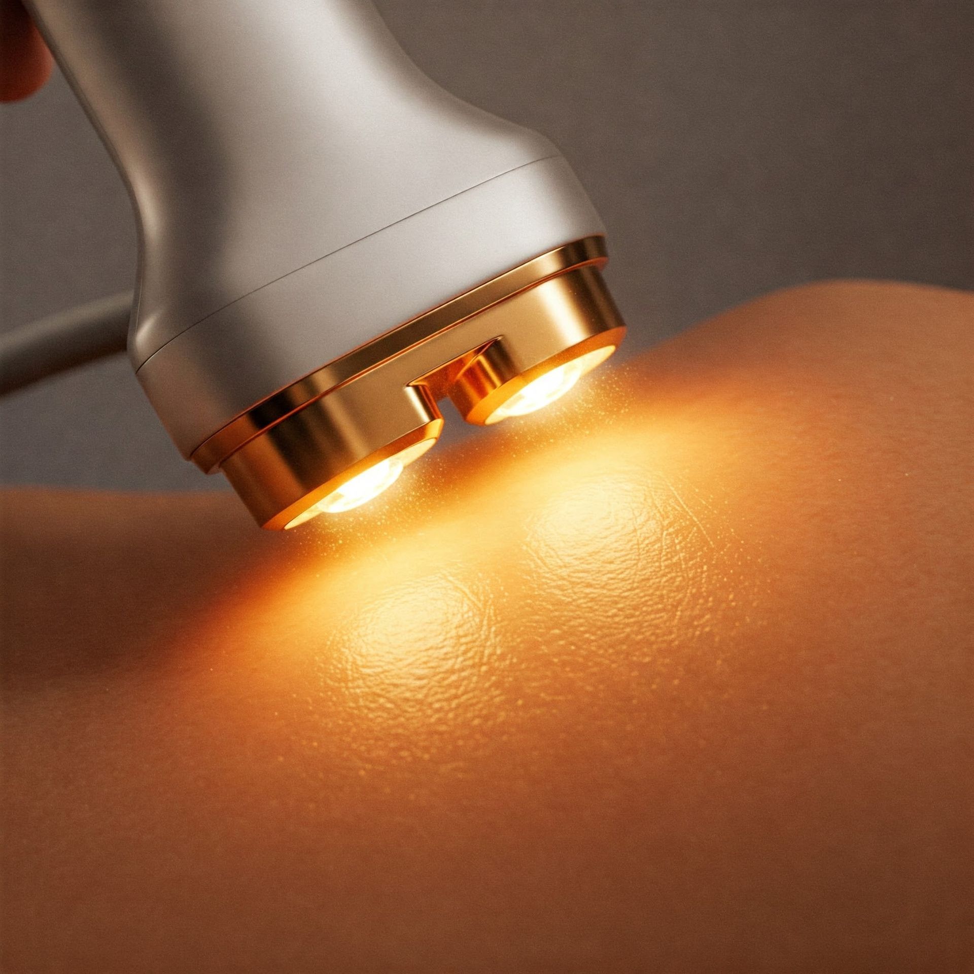 A close up of a device on a person 's skin