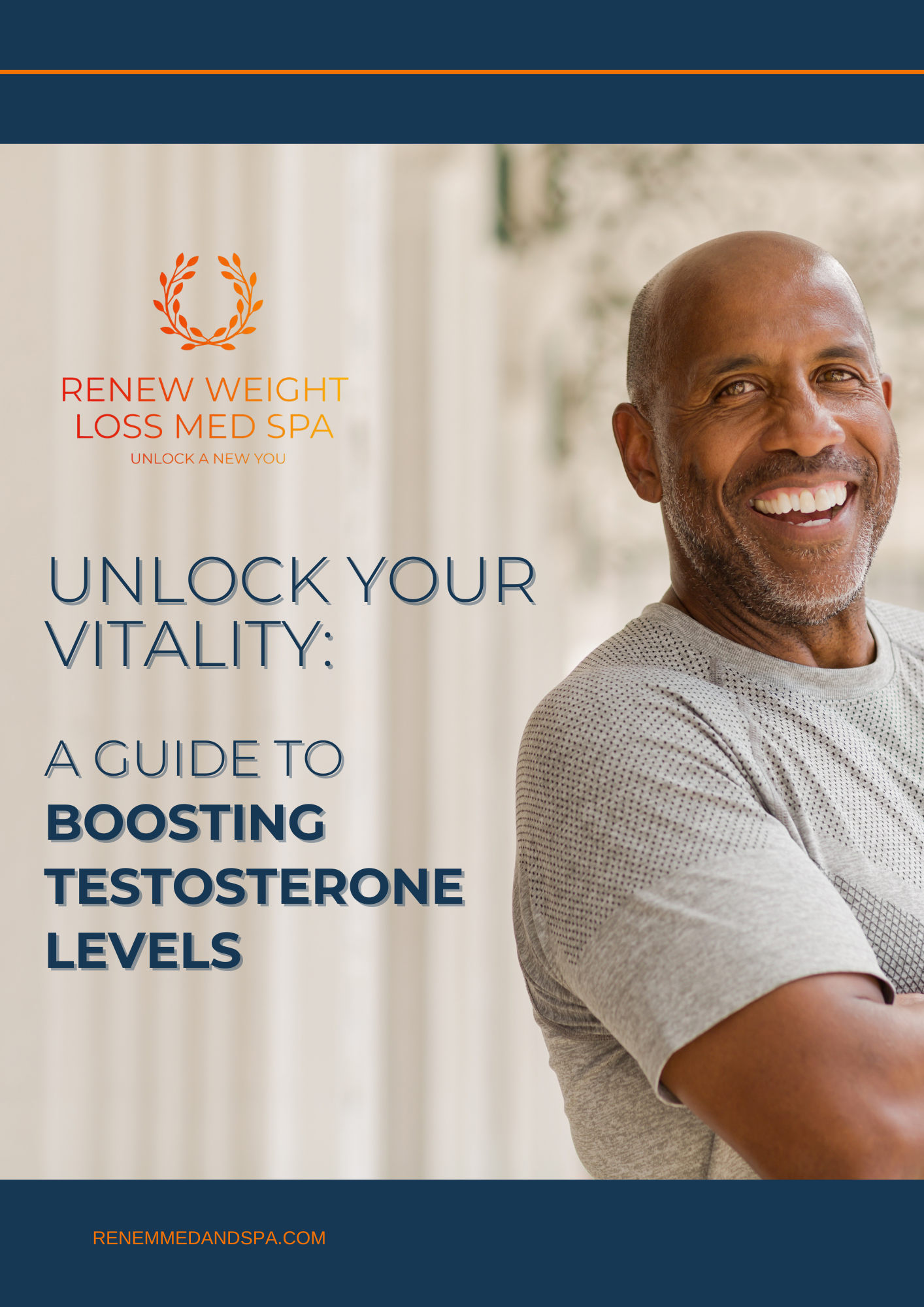 A man is smiling on the cover of a book titled unlock your vitality : a guide to boosting testosterone levels.