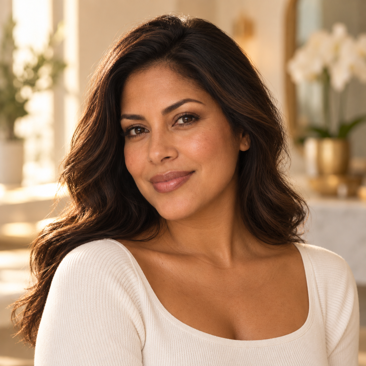 Woman smiling after a dermal filler treatment in Springfield, MA