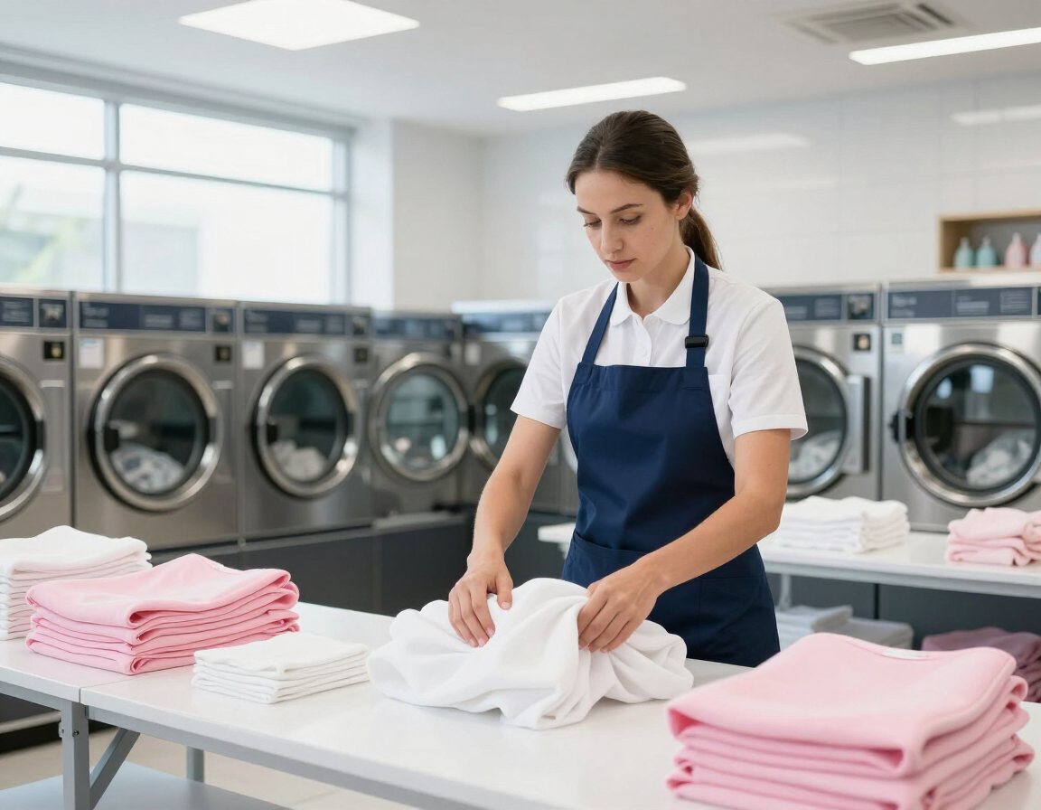 Proceso profesional de clasificación y cuidado textil en Lavandería Luzandry