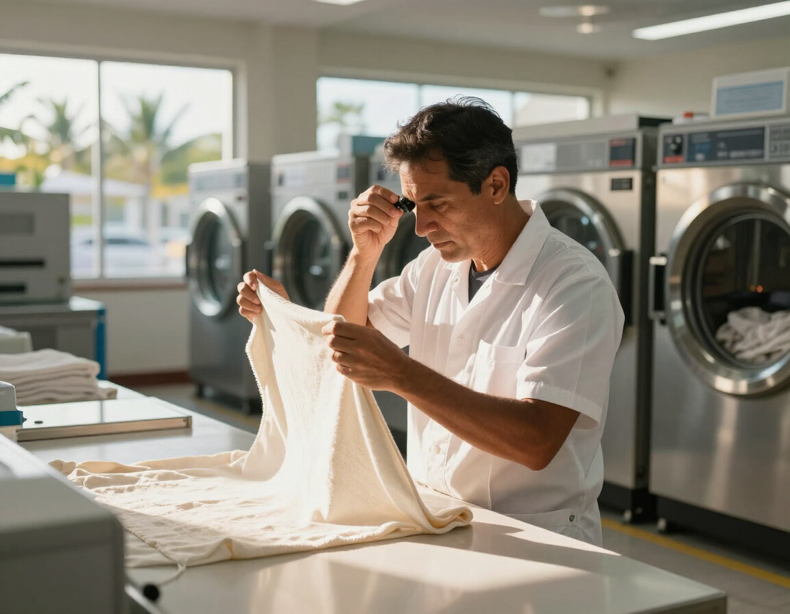 Proceso de cuidado y secado de textiles en lavandería