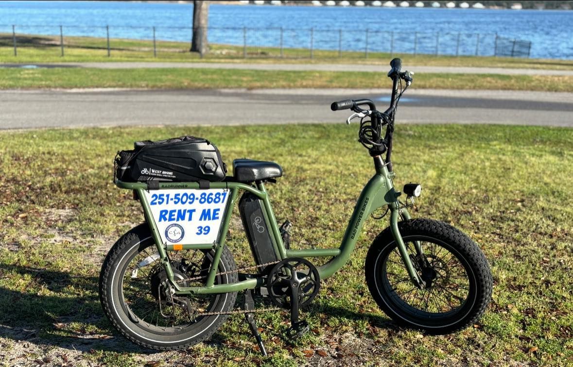 Green electric bike with a