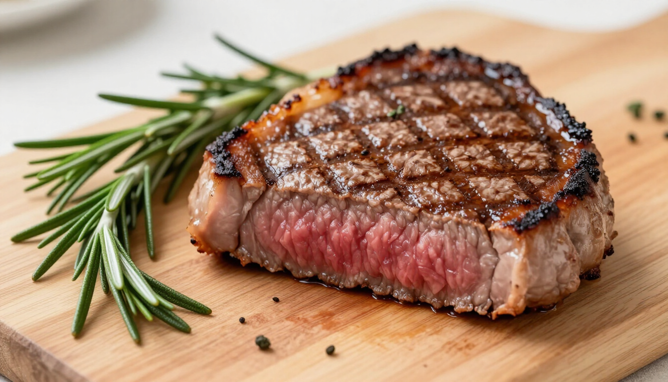 Tender cooked grass-fed steak