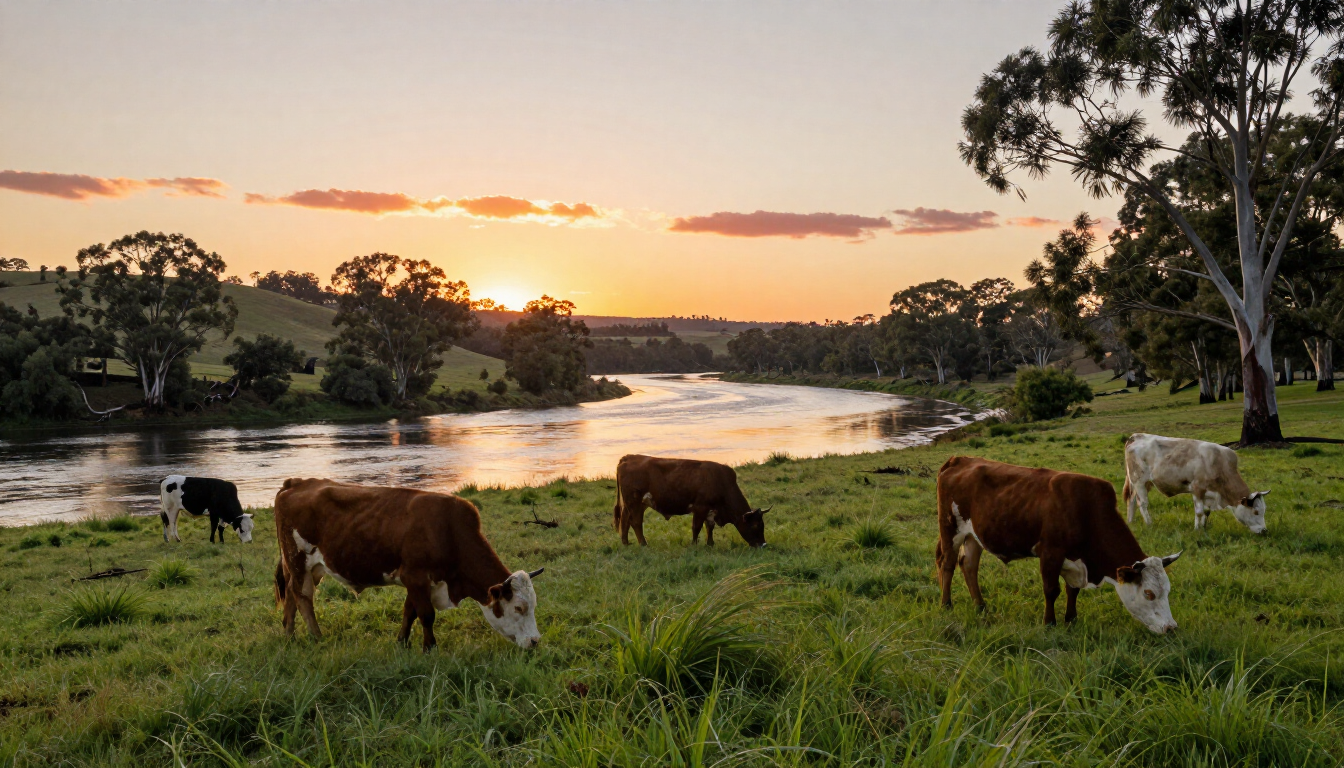 Cattle grazing by the Hawkesbury River