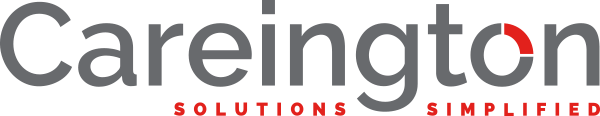 Careington Solutions Simplified logo with gray and red text