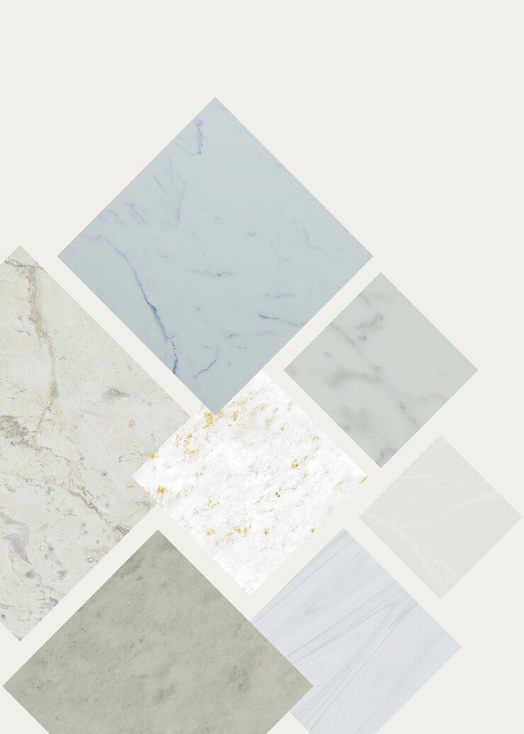 A collage of different colored squares on a white background.