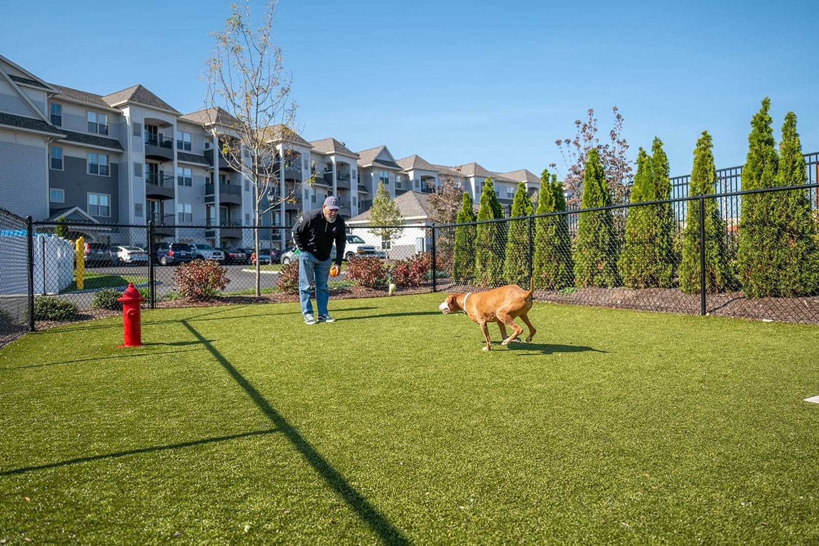 Traders Row is a pet-friendly apartment community with a bark park.