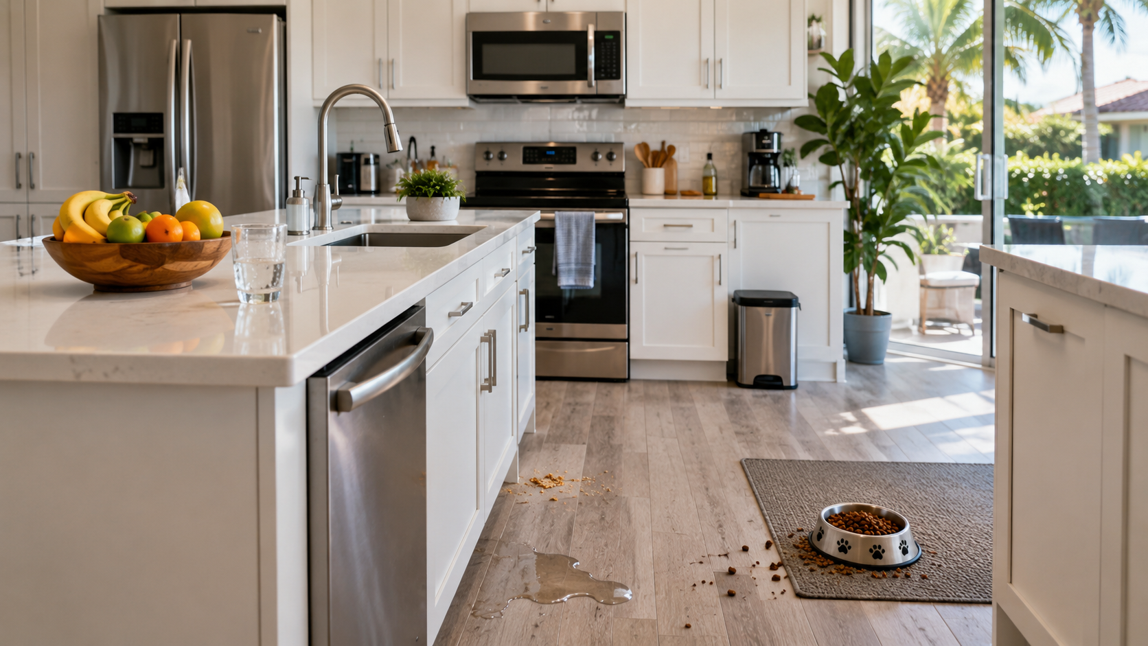 Kitchen with common pest attractants