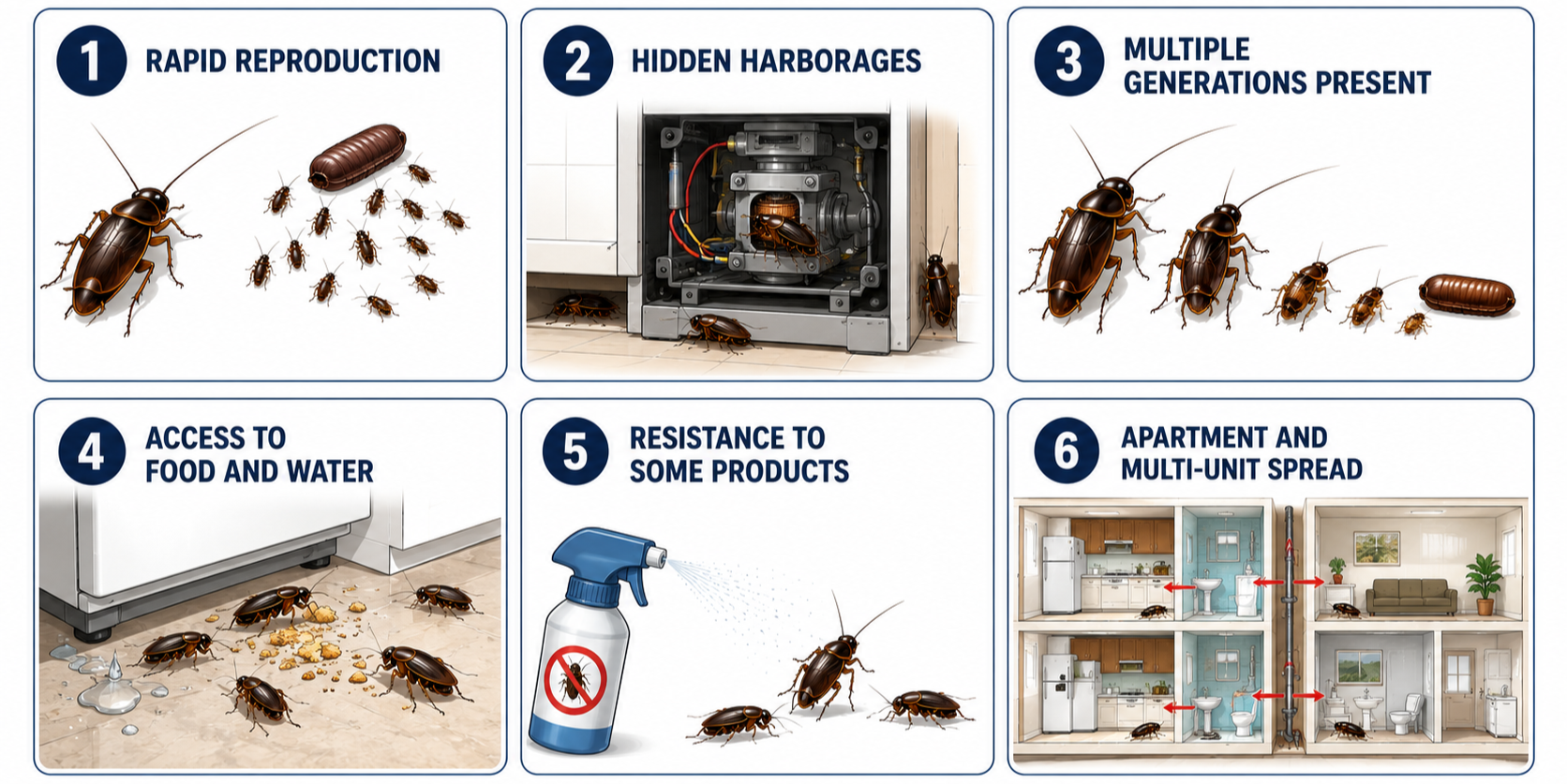 German cockroach infestation challenges infographic