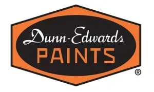 Dunn-Edwards Paints logo with orange and black hexagonal emblem