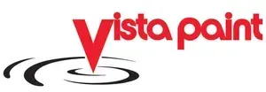 Vista Point logo in red and black with a stylized target graphic underneath