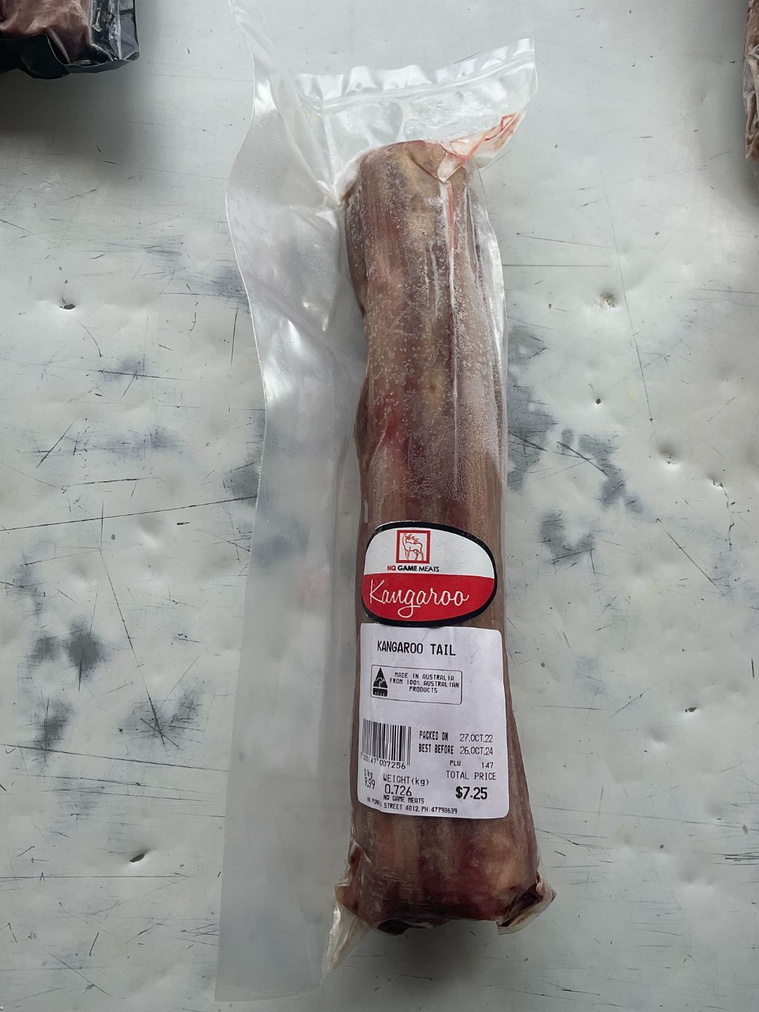 Vacuum-sealed Cut of Meat With a Red and White Label — NQ GAME MEAT in Currajong, QLD