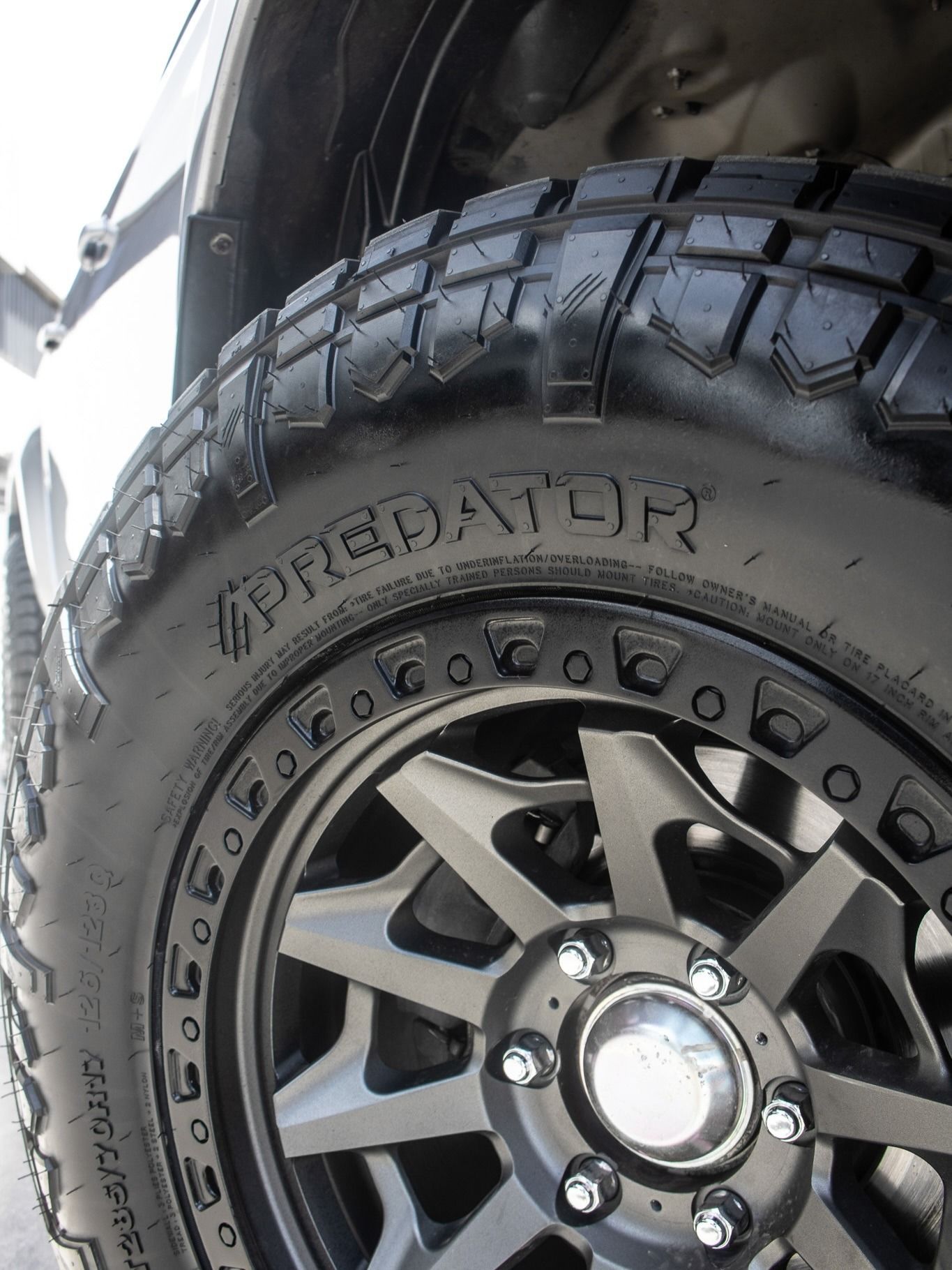 Close-up of a Rugged Black Tyre