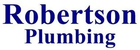 Robertson Plumbing logo in blue text on a white background