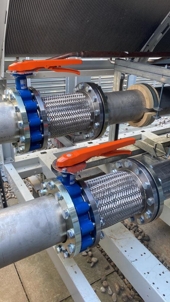 Primary Pumps with custom built braided metallic hoses and Kitz Valves.