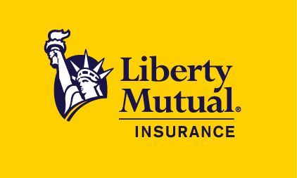 Liberty Mutual Insurance logo with the Statue of Liberty icon on a yellow background