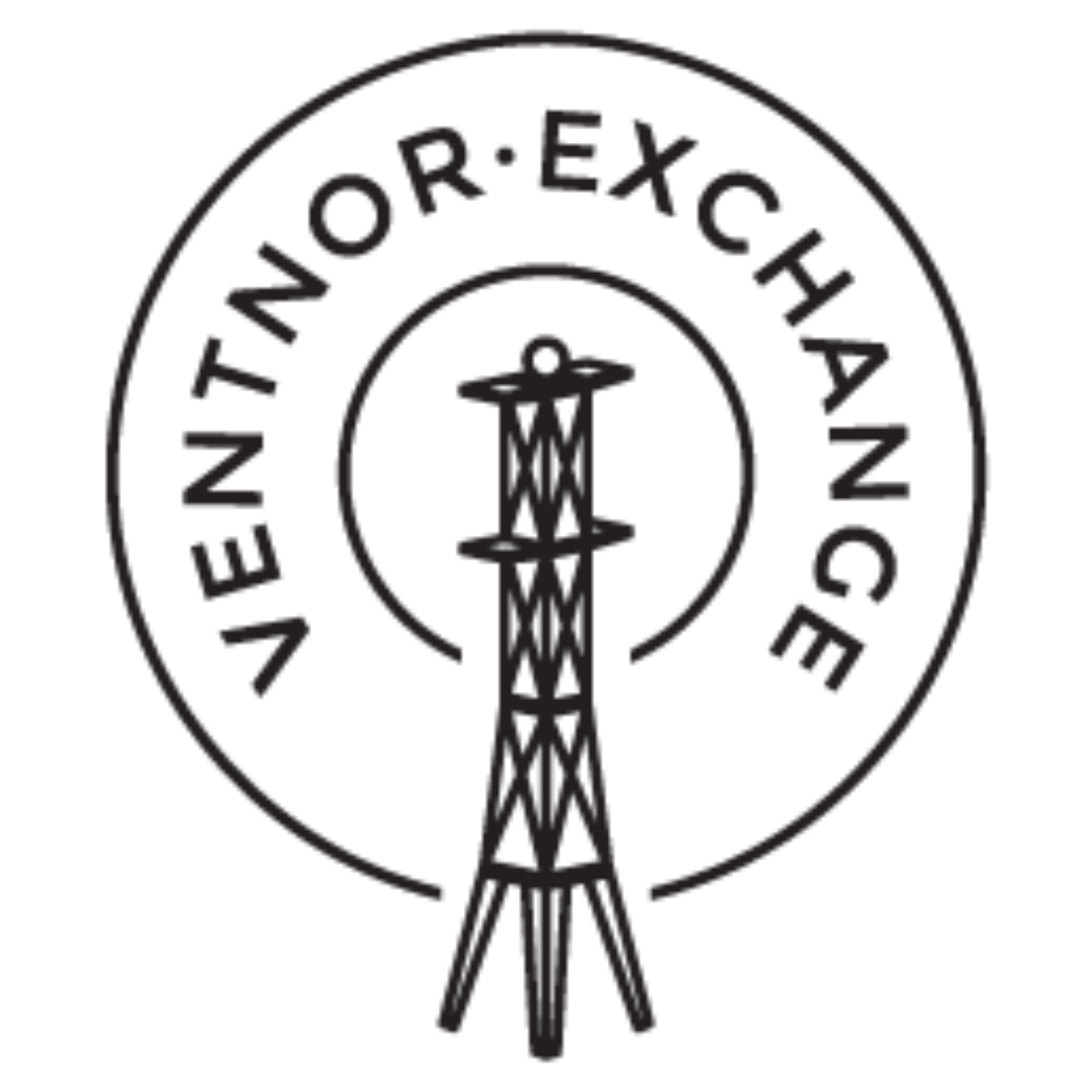 Vientnor Exchange logo with a black radio tower inside a circular emblem