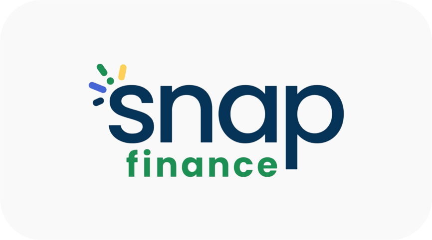 El logotipo de Snap Finance está sobre un fondo blanco.