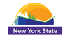 A stylized graphic of a sunrise over mountains above a dark blue rectangular banner that reads 