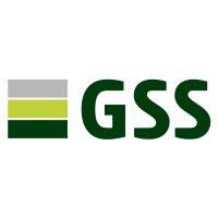 GSS logo with green letters and a striped gray, yellow, and green square icon